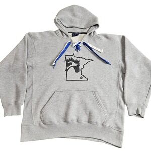 Minnesota State Outline Hoodie Gray‎ L Pullover Sweatshirt Cats Dogs Horses Map